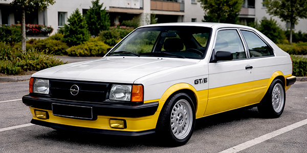 Opel Kadett C parkt in einer ruhigen Wohnanlage.